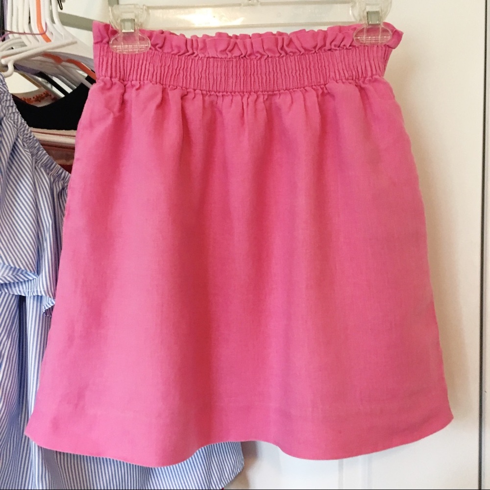 J. Crew Pink Linen Skirt